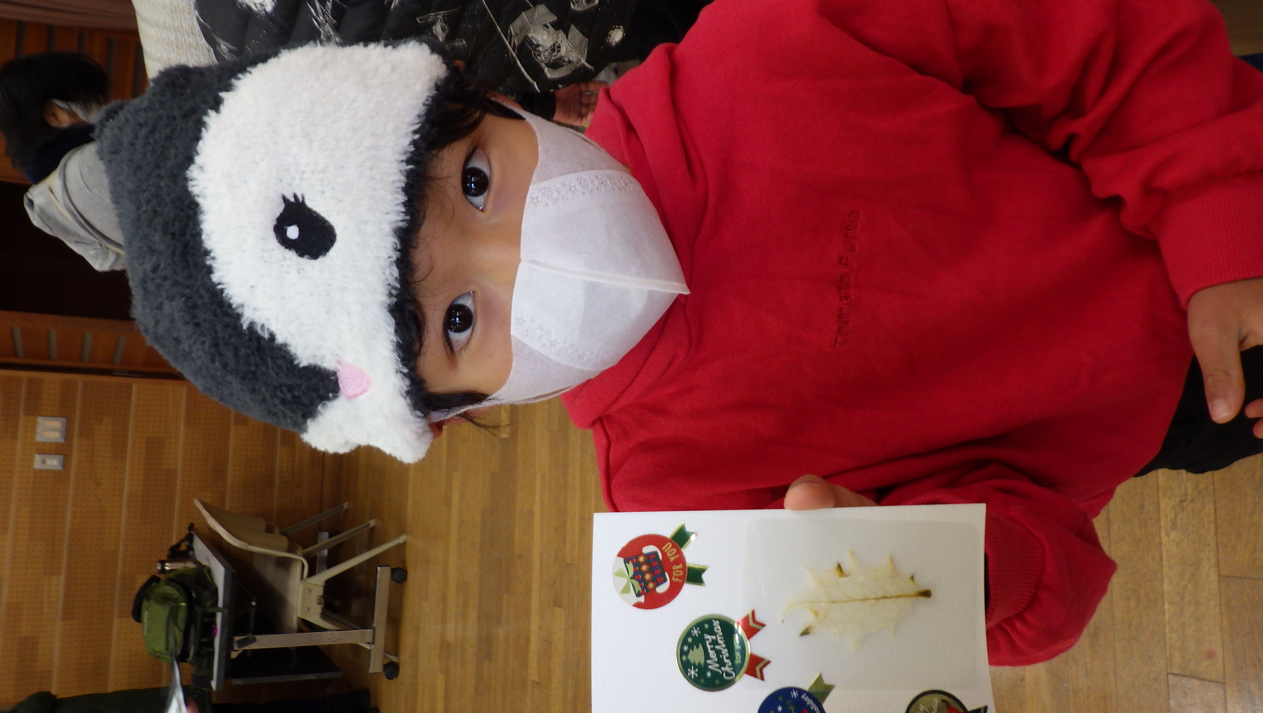 葉脈標本のクリスマスカード作り