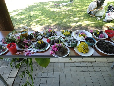 GW本当のお花でおままごと