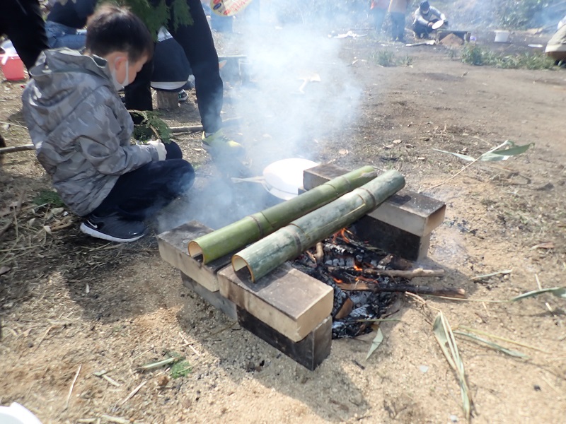 サバイバル講座 焼き芋、石焼料理編やりました。