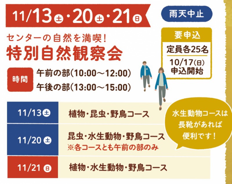 特別自然観察会（野鳥コース ・午後の部）
