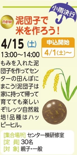 泥団子で米を作ろう！【受付終了】